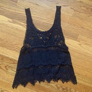 Lace black tank